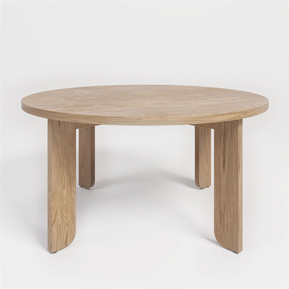 Lunar Round Dining Table 4 Legs Curved Base in American Oak in custom size and dimensions