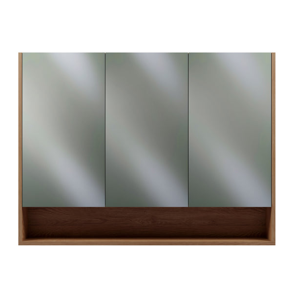 1200mm 1500mm 1800mm 3 Door Modern Mirror Shaving Cabinet in American Oak, Made in Australia