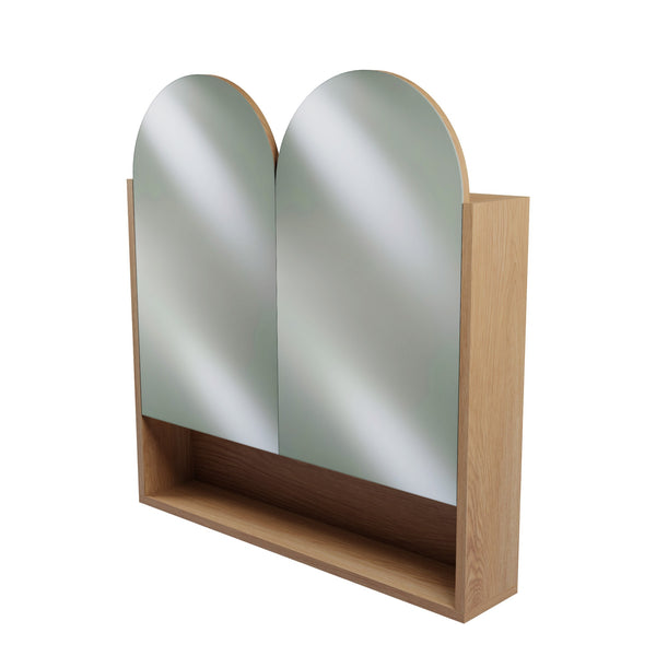 1200mm 1500mm 2 Arched Door Modern Mirror Shaving Cabinet in American Oak, Made in Australia