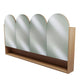1600mm 1800mm 2100mm 4 Arched Door Modern Mirror Shaving Cabinet in American Oak, Made in Australia