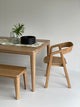 Grace Dining Table in Solid American White Oak with Oak Bench seat and Oak Chair