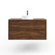 American Walnut Floating Timber vanity in dark wood tones. Australian Made Timber Vanity, custom options available.