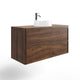 American Walnut Floating Timber vanity in dark wood tones.  Australian Made Timber Vanity