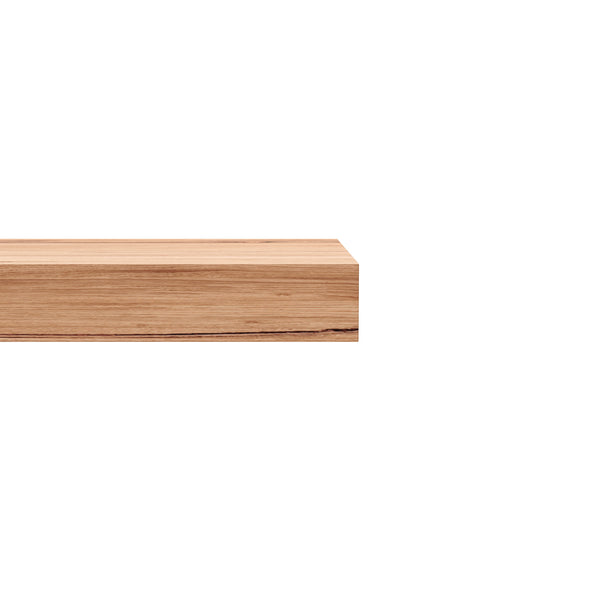Solid Messmate Floating Timber Wall Shelf made to order in custom sizes. Australian Made floating shelves for residential, commercial and hospitality interiors. Australian Made Floating Timber Wall Shelves.