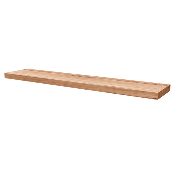 Solid Messmate Floating Timber Wall Shelf made to order in custom sizes. Australian Made floating shelves for residential, commercial and hospitality interiors. Australian Made Floating Timber Wall Shelves.