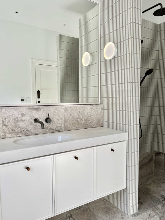 Custom Modern Shaker Vanity in White 2pack
