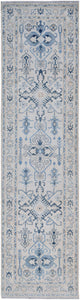 Authentic Hallway Runner Made in Afghanistan. Striking blue colours on a handknotted rug. Available online or in our Melbourne showroom