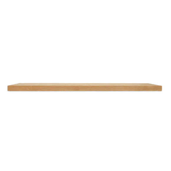 Solid American Oak Floating Timber Shelf made to order in custom sizes. Australian Made floating shelves for residential, commercial and hospitality interiors. Australian Made Floating Timber Shelves. Square Corners on Shelf Profile.