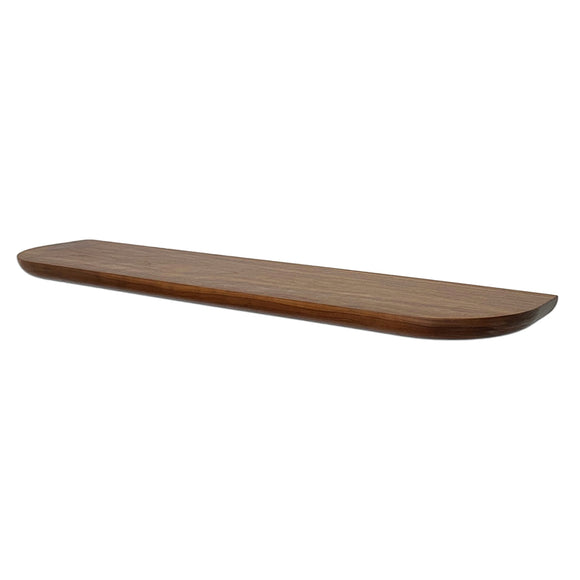 Solid American Walnut Floating Timber Shelf made to order in custom sizes. Australian Made floating shelves for residential, commercial and hospitality interiors. Australian Made Floating Timber Shelves. Round Corners and Curved Profile Shelf Detail.