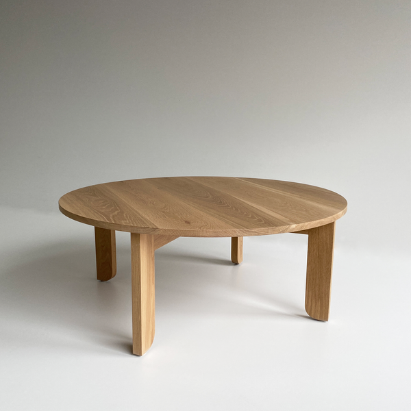 Australian Made Round Coffee Table in Solid American Oak Timber. Made in Melbourne, the Lunar Round Nesting Coffee Tables feature soft curves and half arch details to create lightness at the base of the leg. Custom sizes available.