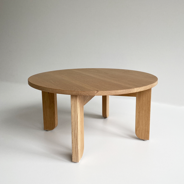 Australian Made Round Coffee Table in Solid American Oak Timber. Made in Melbourne, the Lunar Round Nesting Coffee Tables feature soft curves and half arch details to create lightness at the base of the leg. Custom sizes available.