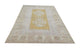 Vintage Handmade Turkish Rug with muted yellow tones and pale blue accents throughout the traditional border pattern.  Dated from the 1960's.  Traditional Vintage Turkish Rug available in Melbourne 