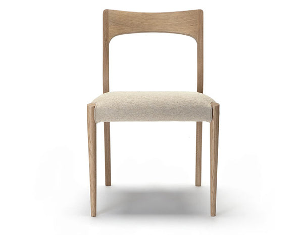 American Oak Dining Chair with upholstered seat Australia - Curved backrest and seat in an original design. 